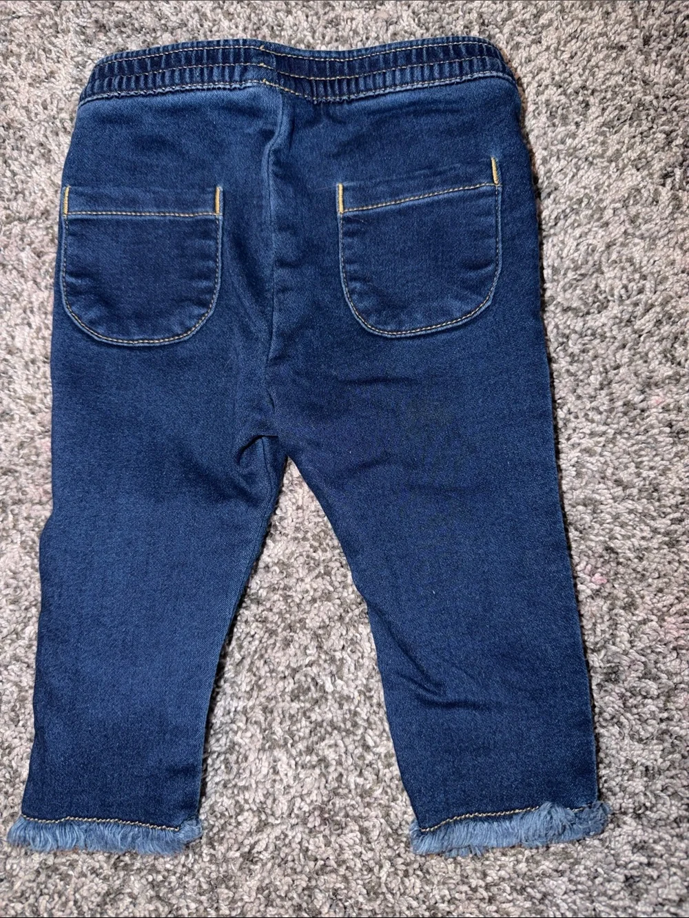 Cat & Jack Dark Blue Denim Jogger Pants with White Drawstring
